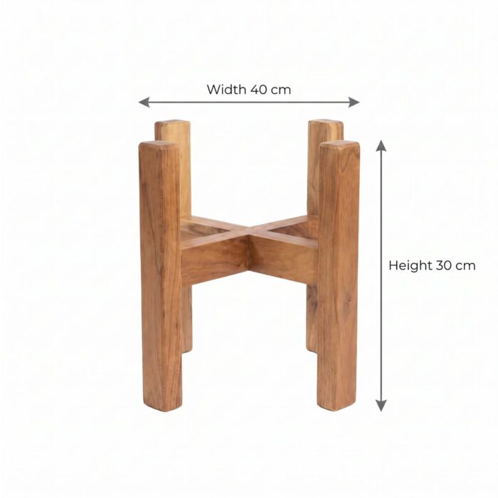 Square Wooden Plant Stand for Indoor & Outdoor, 50 × 30 cm - Image 9