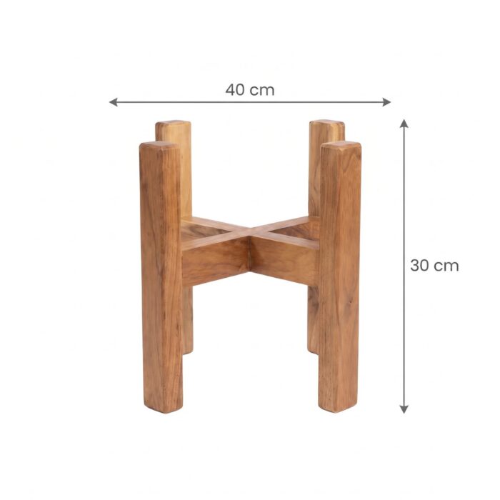 Square Wooden Plant Stand for Indoor & Outdoor, 50 × 30 cm - Image 10
