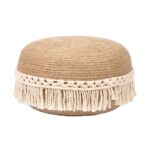 Macrame Jute Pouf, 60 cm diameter, Beige - Image 4