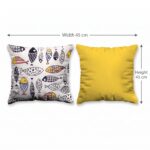 Hand-Drawn Fish Pattern Polyester Cushion Set of 2, 45 × 45 cm, Yellow - Image 12