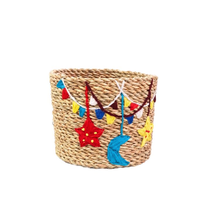 Ramadan Embroidered Halfa Storage Basket for Toys & Laundry, 25 × 25 cm - Image 3