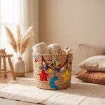 Ramadan Embroidered Halfa Storage Basket for Toys & Laundry, 25 × 25 cm - Image 4