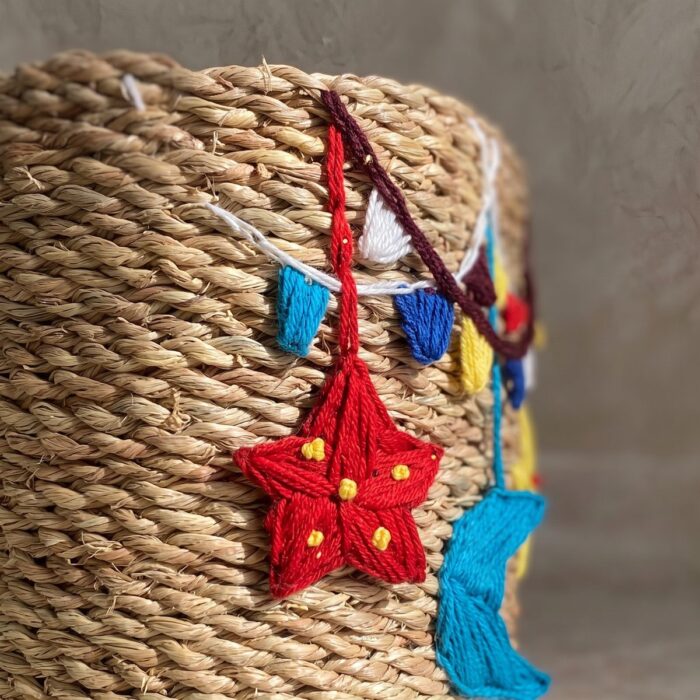 Ramadan Embroidered Halfa Storage Basket for Toys & Laundry, 25 × 25 cm - Image 5