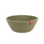 Woven Jute Storage Basket for Cosmetics & Coffee Capsules, 20 cm diameter (top) × 8 cm height, Olive/Dark Camel - Image 6