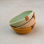 Woven Jute Storage Basket for Cosmetics & Coffee Capsules, 20 cm diameter (top) × 8 cm height, Olive/Dark Camel - Image 9