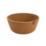 Woven Jute Storage Basket for Cosmetics & Coffee Capsules, 20 cm diameter (top) × 8 cm height, Olive/Dark Camel - Image 10