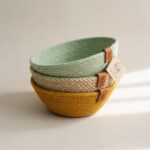 Woven Jute Storage Basket for Cosmetics & Coffee Capsules, 20 cm diameter (top) × 8 cm height, Olive/Dark Camel - Image 17
