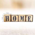 Vintage Font Wooden Decorative Blocks for Tabletop, 7 × 7 cm, Green/Beige - Image 10