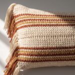 Handwoven Striped with Tassel Details Cotton Cushion, 50 × 30 cm - Image 4