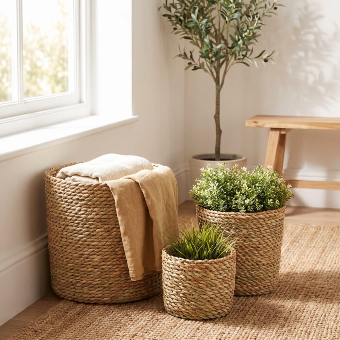 Handwoven Halfa Storage Box for Bathroom & Kitchen, 17 cm, 20 cm, 25 cm, 30 cm, 40 cm - Image 11