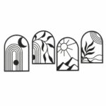 Boho Arch Landscape Metal Wall Art on a white background