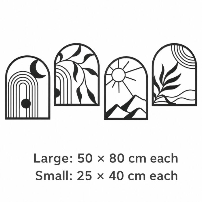 Boho Arch Landscape Metal Wall Art dimensions