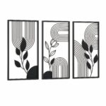 Boho Botanical Framed Metal Wall Art on a white background