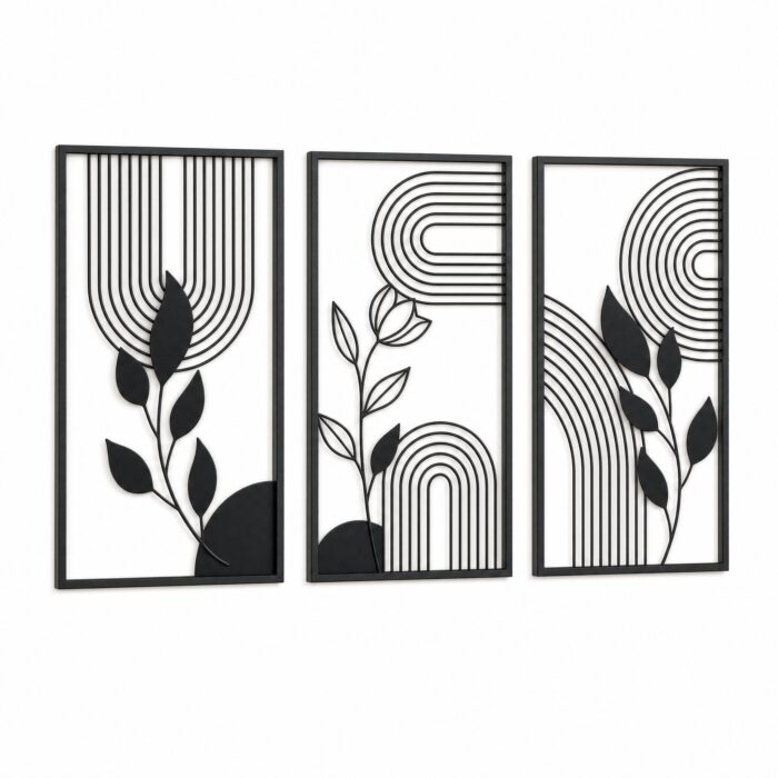 Boho Botanical Framed Metal Wall Art on a white background