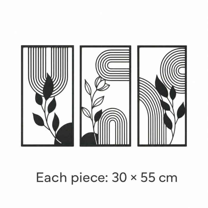 Boho Botanical Framed Metal Wall Art dimensions