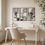 Boho Botanical Framed Metal Wall Art styled at home