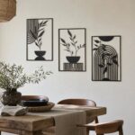 Botanical Vases Framed Metal Wall Art styled at home