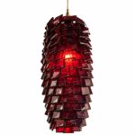 Burgundy Layered Glass Pendant Light - White Background