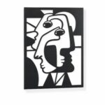 Cubist Faces Metal Wall Art on a white background