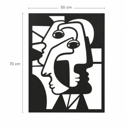 Cubist Faces Metal Wall Art dimensions