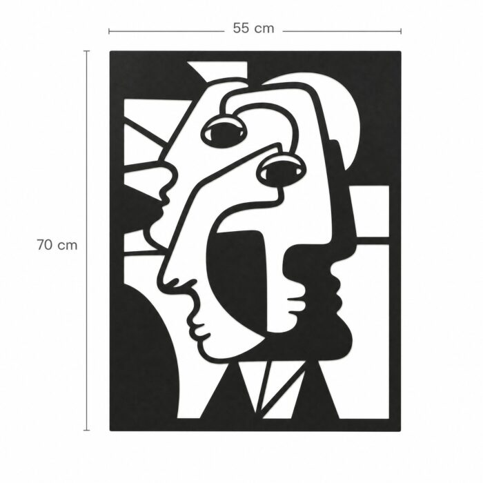 Cubist Faces Metal Wall Art dimensions