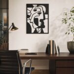 Cubist Faces Metal Wall Art styled at home
