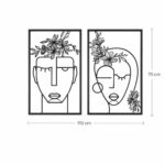 Floral Faces Line Art Metal Wall Art dimensions