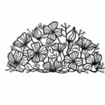 Floral Half Mandala Metal Wall Art on a white background