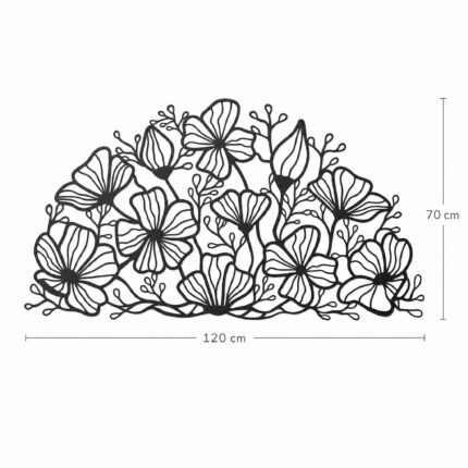 Floral Half Mandala Metal Wall Art dimensions