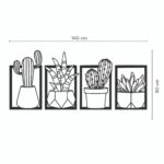 Framed Cactus & Succulent Metal Wall Art dimensions