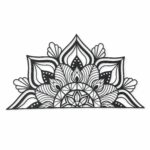 Half Mandala Lotus Metal Wall Art Headboard on a white background