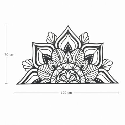 Half Mandala Lotus Metal Wall Art Headboard dimensions