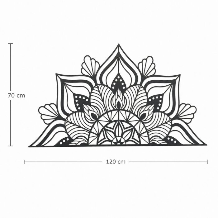 Half Mandala Lotus Metal Wall Art Headboard dimensions