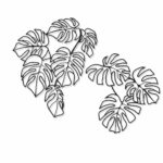 Large Monstera Clusters Metal Wall Art on a white background
