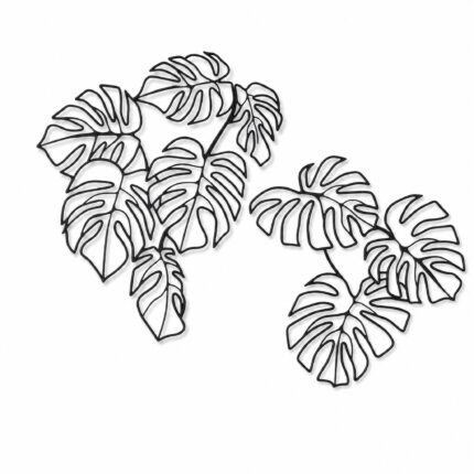 Large Monstera Clusters Metal Wall Art on a white background