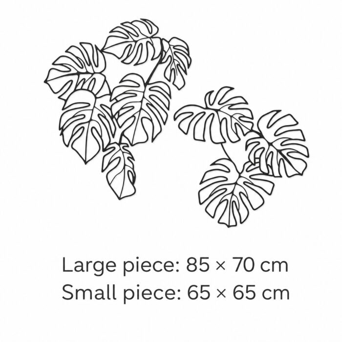 Large Monstera Clusters Metal Wall Art dimensions