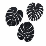 Large Solid Monstera Leaves Metal Wall Art on a white background