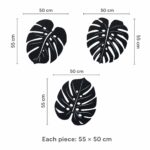 Large Solid Monstera Leaves Metal Wall Art dimensions