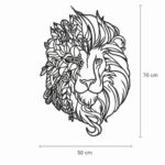 Lion Head Floral Mane Metal Wall Art dimensions