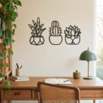 Mini Succulents Metal Wall Art styled at home