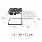 Monstera Cut-Out Metal Side Tables dimensions