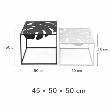 Monstera Cut-Out Metal Side Tables dimensions