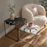 Monstera Cut-Out Metal Side Tables styled at home