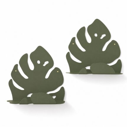 Monstera Leaf Metal Wall Shelves on a white background