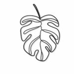 Monstera Leaf Outline Metal Wall Art on a white background