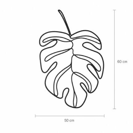 Monstera Leaf Outline Metal Wall Art dimensions