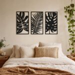 Monstera & Palm Cut-Out Metal Wall Art styled at home