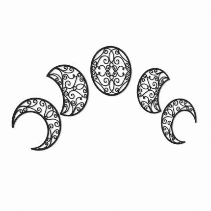 Moon Phases Mandala Metal Wall Art on a white background