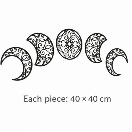 Moon Phases Mandala Metal Wall Art dimensions