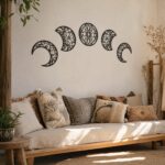 Moon Phases Mandala Metal Wall Art styled at home